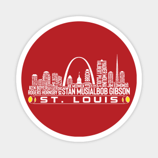 St. Louis Baseball Team All Time Legends, St. Louis City Skyline Magnet